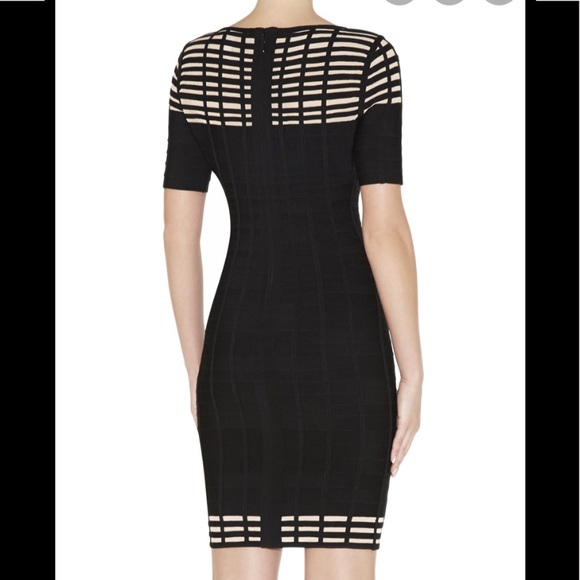 Hervé Leger Black Tan Gisele Bandage Short Dress - Picture 7 of 7